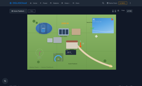 Spaces — draw your property, drop live widgets where the real things are