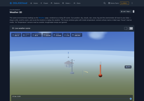 Weather 3D — your readings as a living scene
